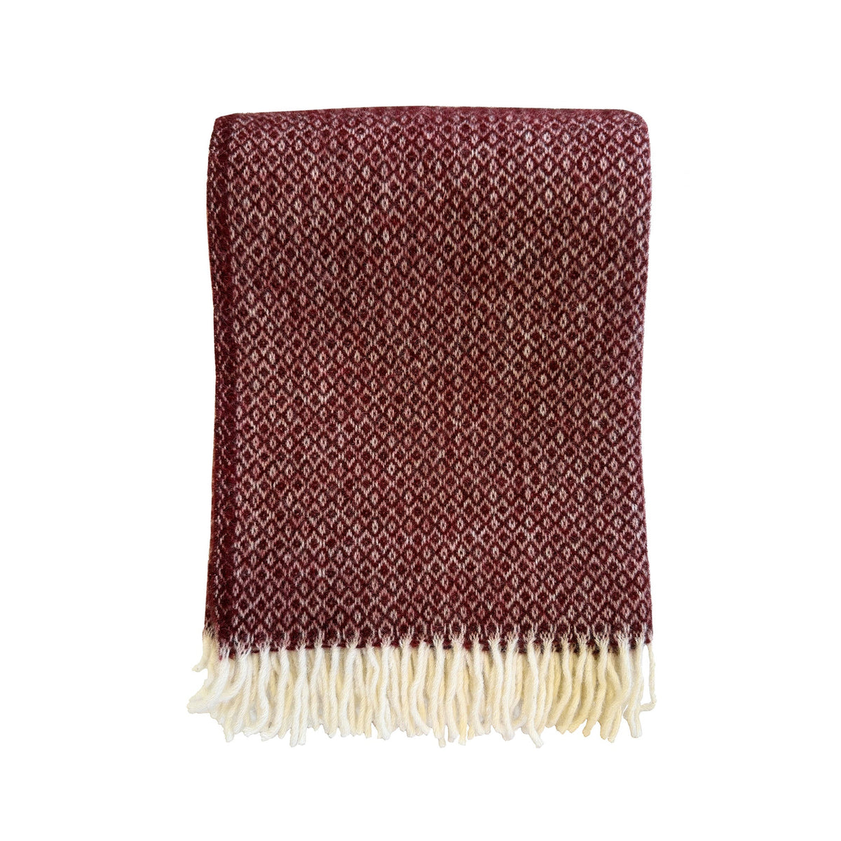 Lima throw in the alternative burgundy colourway