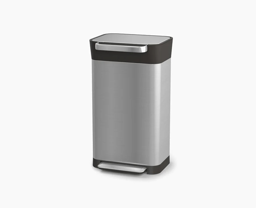Joseph Joseph Titan 30 litre stainless-steel trash compactor, front view