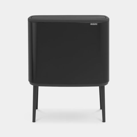 Brabantia Bo Touch Bin 36 litre in matt black, front view