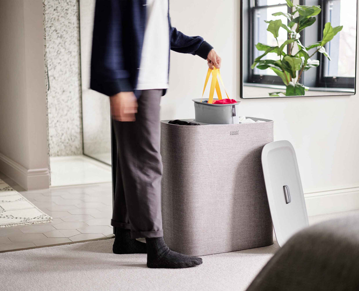 Tota Trio with lid open showing three removable tote bags