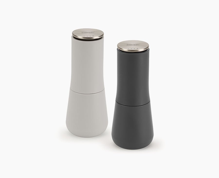 Joseph Joseph Milltop grey salt and pepper mill set