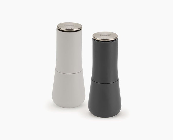 Joseph Joseph Milltop grey salt and pepper mill set