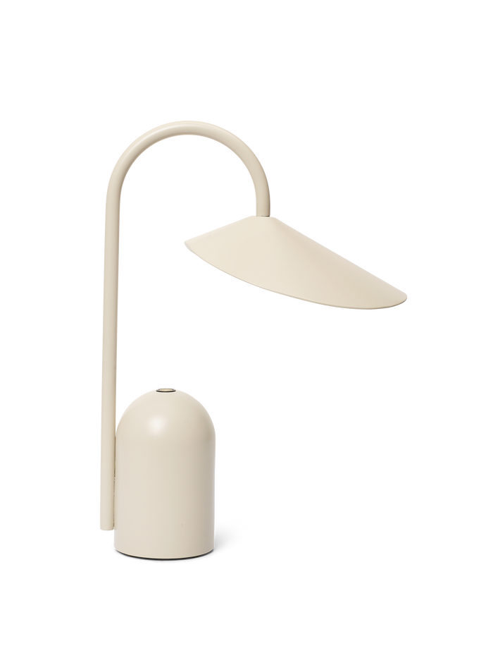 Arum portable lamp in cashmere on a white background