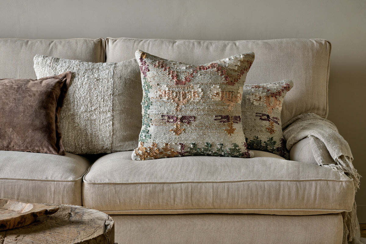 Dantri cushion styled on a sofa