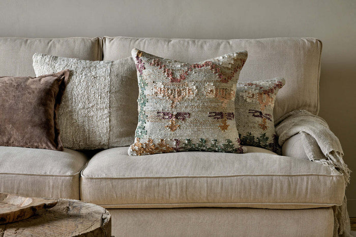 Nkuku Dantri – Jute & Cotton Cushion Cover, Soft Grey