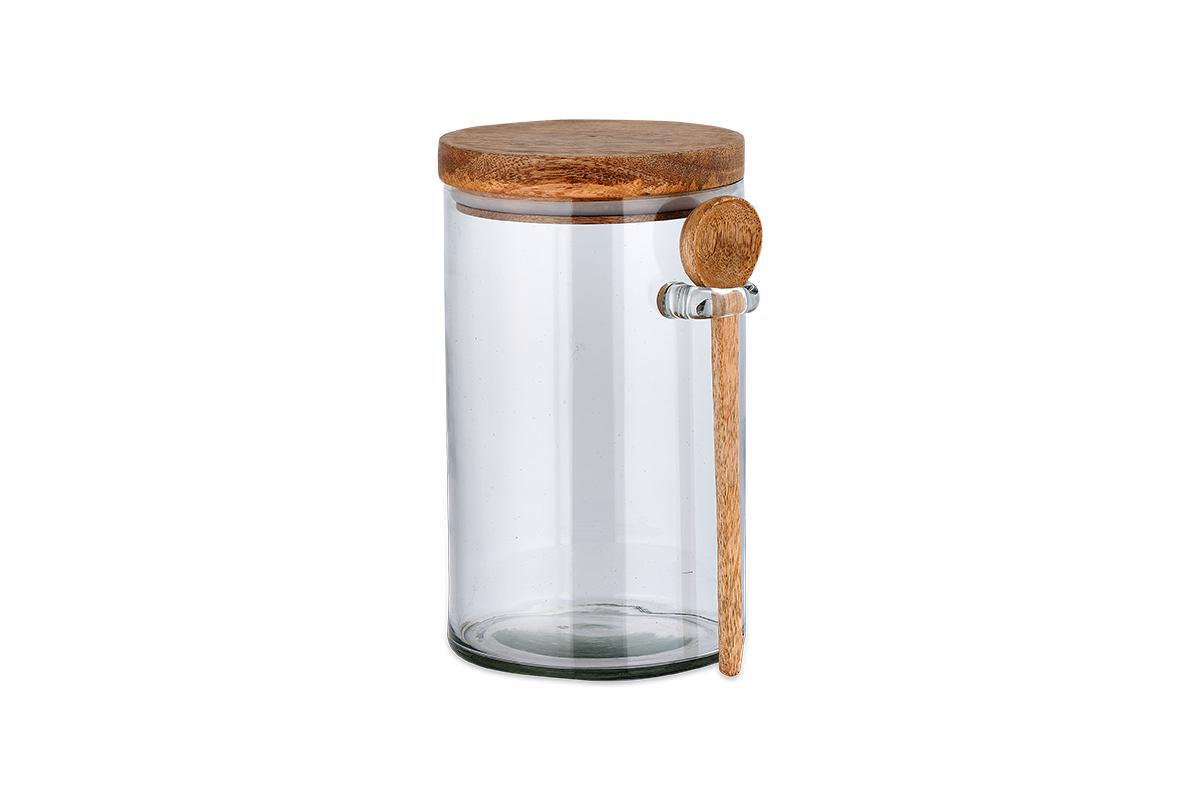 Close-up of the Kossi jar's mango wood lid