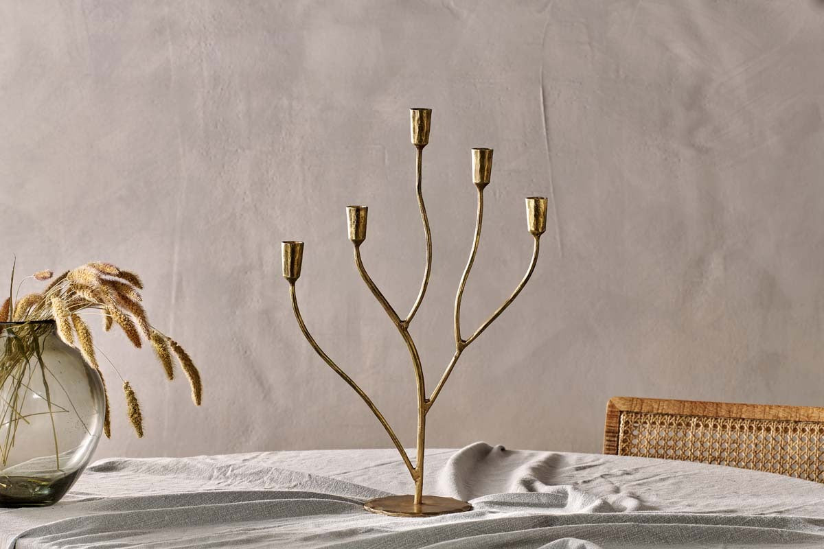 Palani candelabra on a dining table setting