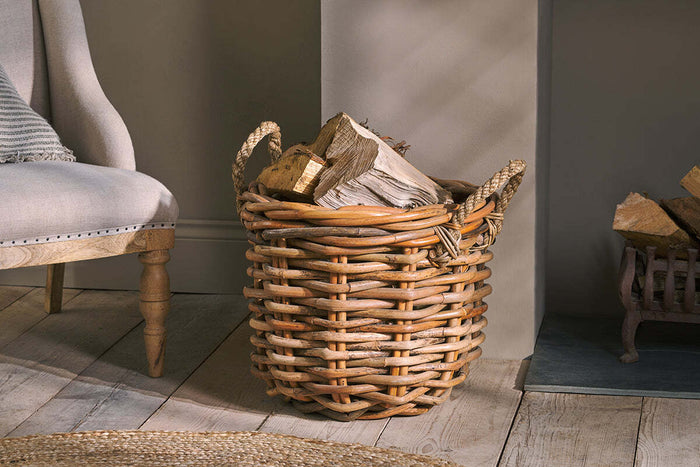 Nkuku Rattan Chunky Basket in natural rattan