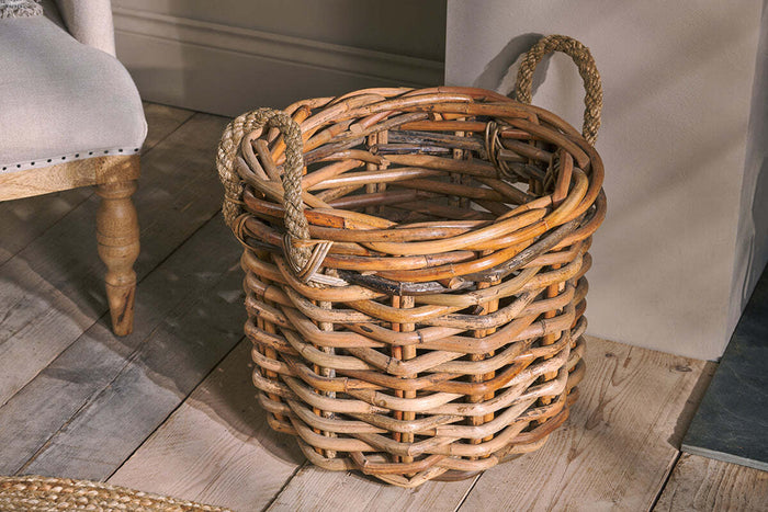 Nkuku Rattan Chunky Basket – hand-woven storage basket, small