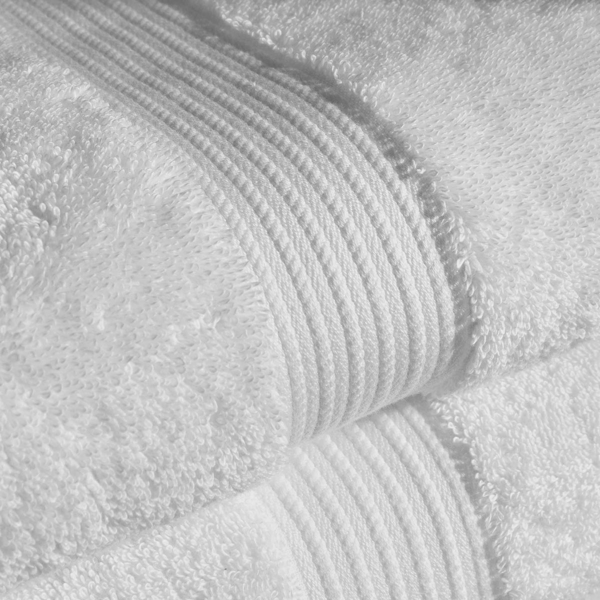 Detail of the Supreme towel's cable header and edging