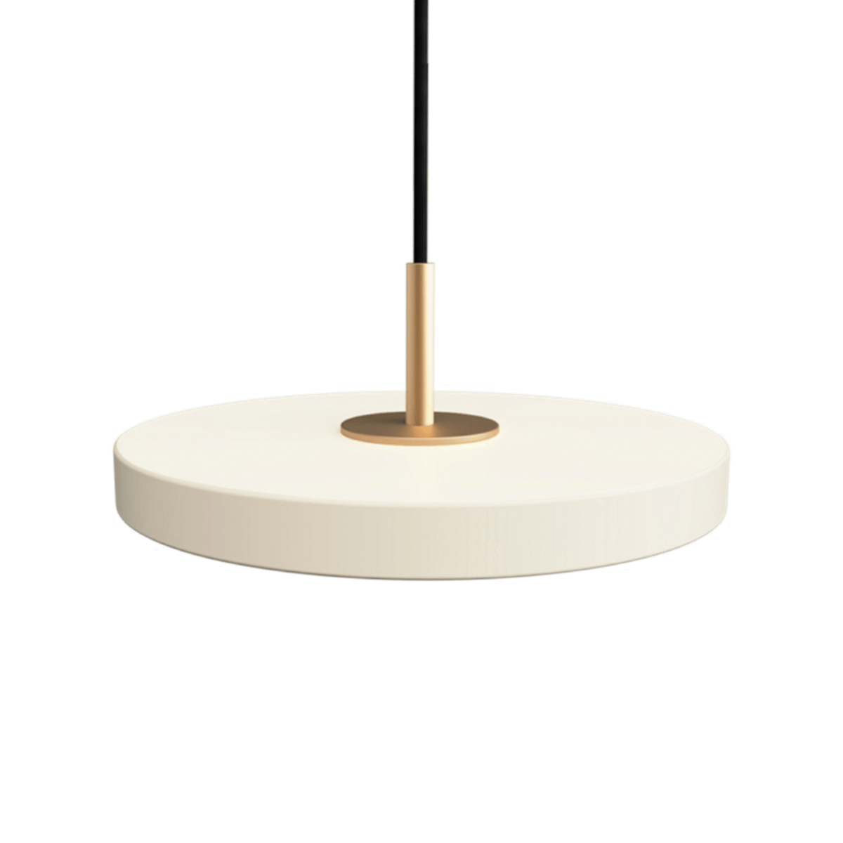 Front view of the pearl white Asteria Micro pendant