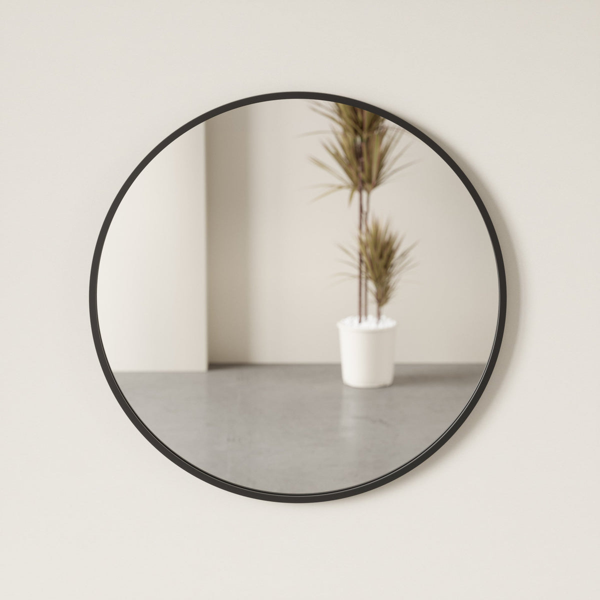 Umbra Hub mirror reflecting a bright interior