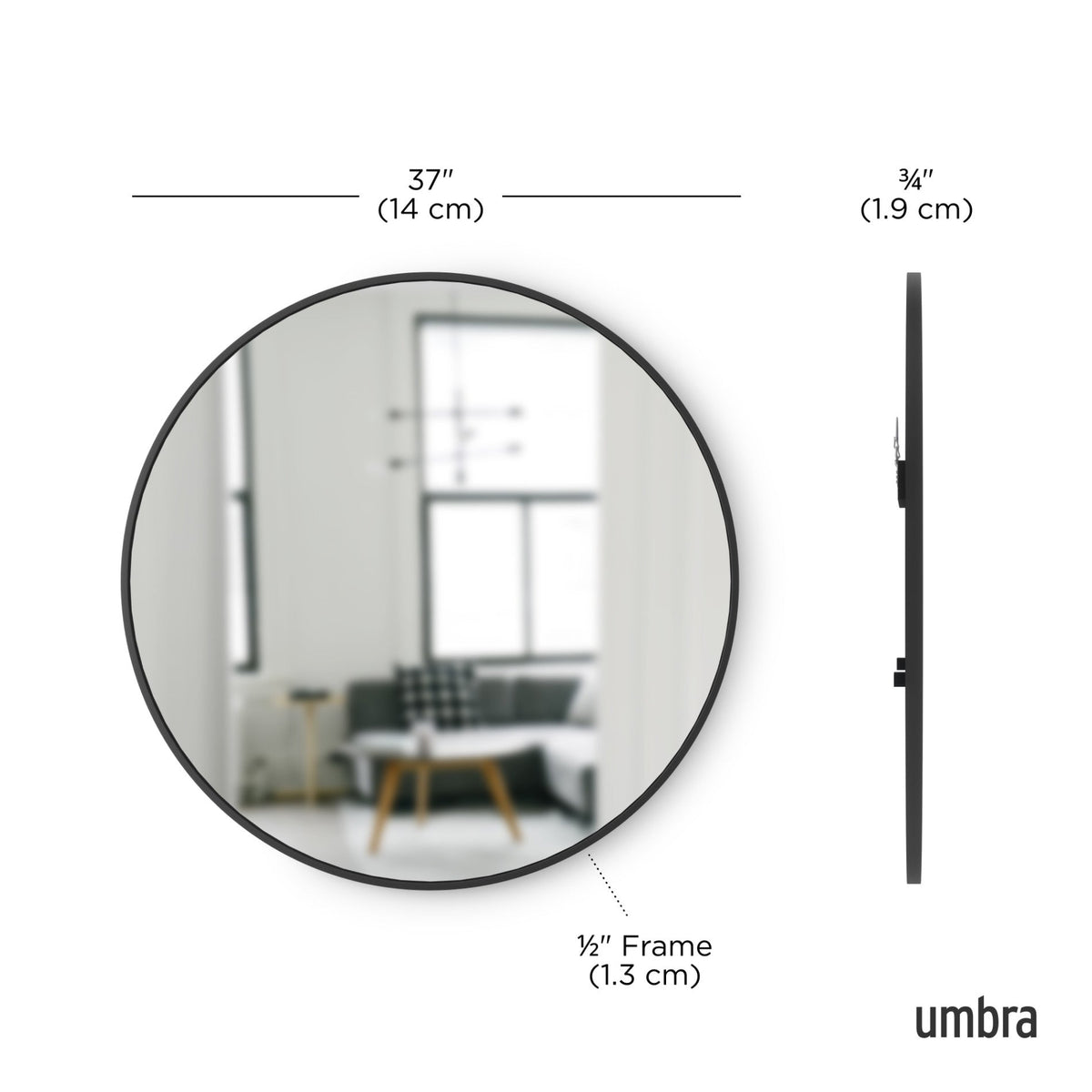 Umbra Hub mirror in a hallway setting