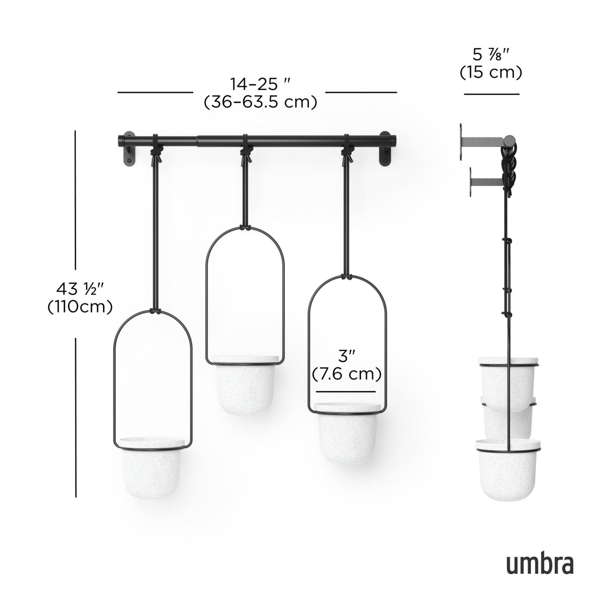 Triflora planters displayed at different heights